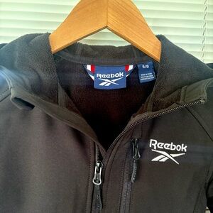 Kid’s Reebok Black Hooded Zipper Softshell Jacket
